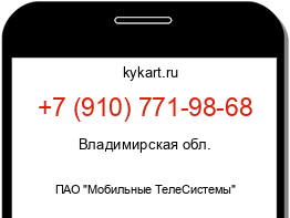 Информация о номере телефона +7 (910) 771-98-68: регион, оператор