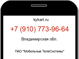 Информация о номере телефона +7 (910) 773-96-64: регион, оператор