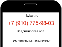 Информация о номере телефона +7 (910) 775-98-03: регион, оператор