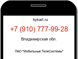 Информация о номере телефона +7 (910) 777-99-28: регион, оператор