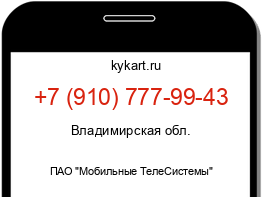 Информация о номере телефона +7 (910) 777-99-43: регион, оператор