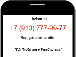 Информация о номере телефона +7 (910) 777-99-77: регион, оператор