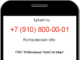 Информация о номере телефона +7 (910) 800-00-01: регион, оператор