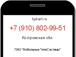 Информация о номере телефона +7 (910) 802-99-51: регион, оператор