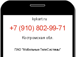 Информация о номере телефона +7 (910) 802-99-71: регион, оператор