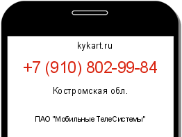 Информация о номере телефона +7 (910) 802-99-84: регион, оператор