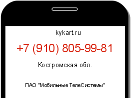 Информация о номере телефона +7 (910) 805-99-81: регион, оператор