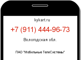 Информация о номере телефона +7 (911) 444-96-73: регион, оператор