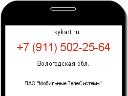 Информация о номере телефона +7 (911) 502-25-64: регион, оператор