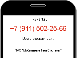 Информация о номере телефона +7 (911) 502-25-66: регион, оператор