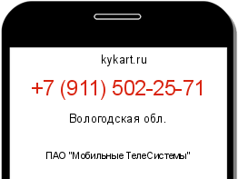 Информация о номере телефона +7 (911) 502-25-71: регион, оператор
