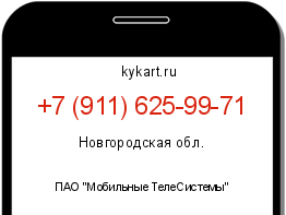 Информация о номере телефона +7 (911) 625-99-71: регион, оператор