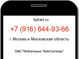 Информация о номере телефона +7 (916) 644-93-66: регион, оператор