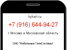 Информация о номере телефона +7 (916) 644-94-27: регион, оператор