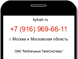 Информация о номере телефона +7 (916) 969-66-11: регион, оператор