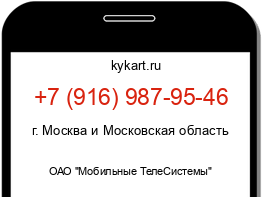 Информация о номере телефона +7 (916) 987-95-46: регион, оператор