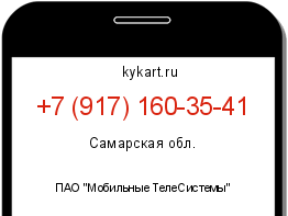 Информация о номере телефона +7 (917) 160-35-41: регион, оператор