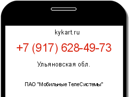 Информация о номере телефона +7 (917) 628-49-73: регион, оператор