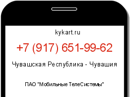 Информация о номере телефона +7 (917) 651-99-62: регион, оператор