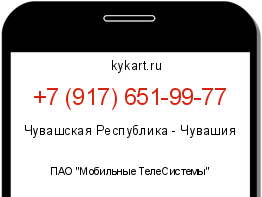 Информация о номере телефона +7 (917) 651-99-77: регион, оператор