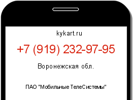 Информация о номере телефона +7 (919) 232-97-95: регион, оператор