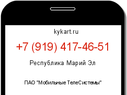 Информация о номере телефона +7 (919) 417-46-51: регион, оператор