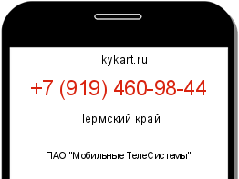 Информация о номере телефона +7 (919) 460-98-44: регион, оператор