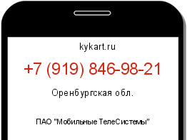 Информация о номере телефона +7 (919) 846-98-21: регион, оператор