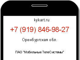 Информация о номере телефона +7 (919) 846-98-27: регион, оператор
