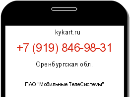 Информация о номере телефона +7 (919) 846-98-31: регион, оператор