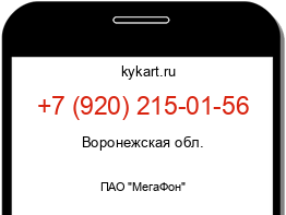 Информация о номере телефона +7 (920) 215-01-56: регион, оператор