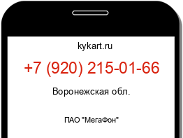 Информация о номере телефона +7 (920) 215-01-66: регион, оператор