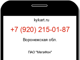 Информация о номере телефона +7 (920) 215-01-87: регион, оператор