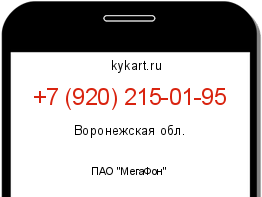 Информация о номере телефона +7 (920) 215-01-95: регион, оператор