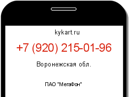 Информация о номере телефона +7 (920) 215-01-96: регион, оператор