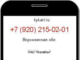 Информация о номере телефона +7 (920) 215-02-01: регион, оператор