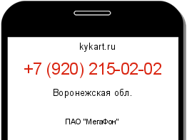 Информация о номере телефона +7 (920) 215-02-02: регион, оператор
