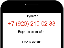 Информация о номере телефона +7 (920) 215-02-33: регион, оператор
