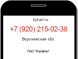 Информация о номере телефона +7 (920) 215-02-38: регион, оператор
