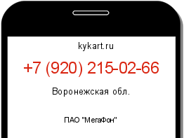 Информация о номере телефона +7 (920) 215-02-66: регион, оператор