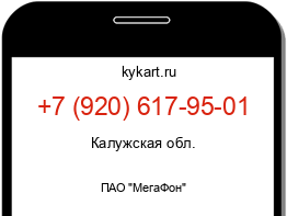 Информация о номере телефона +7 (920) 617-95-01: регион, оператор