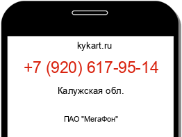 Информация о номере телефона +7 (920) 617-95-14: регион, оператор