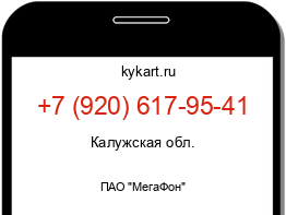 Информация о номере телефона +7 (920) 617-95-41: регион, оператор