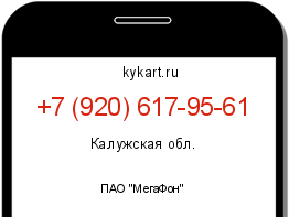 Информация о номере телефона +7 (920) 617-95-61: регион, оператор