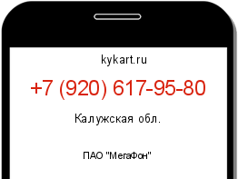 Информация о номере телефона +7 (920) 617-95-80: регион, оператор