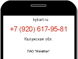 Информация о номере телефона +7 (920) 617-95-81: регион, оператор