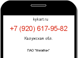 Информация о номере телефона +7 (920) 617-95-82: регион, оператор
