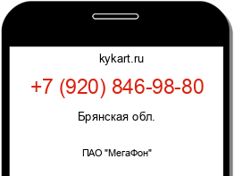 Информация о номере телефона +7 (920) 846-98-80: регион, оператор