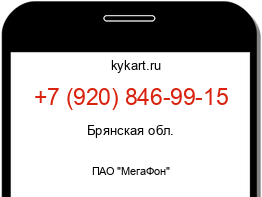 Информация о номере телефона +7 (920) 846-99-15: регион, оператор