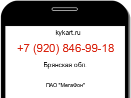 Информация о номере телефона +7 (920) 846-99-18: регион, оператор